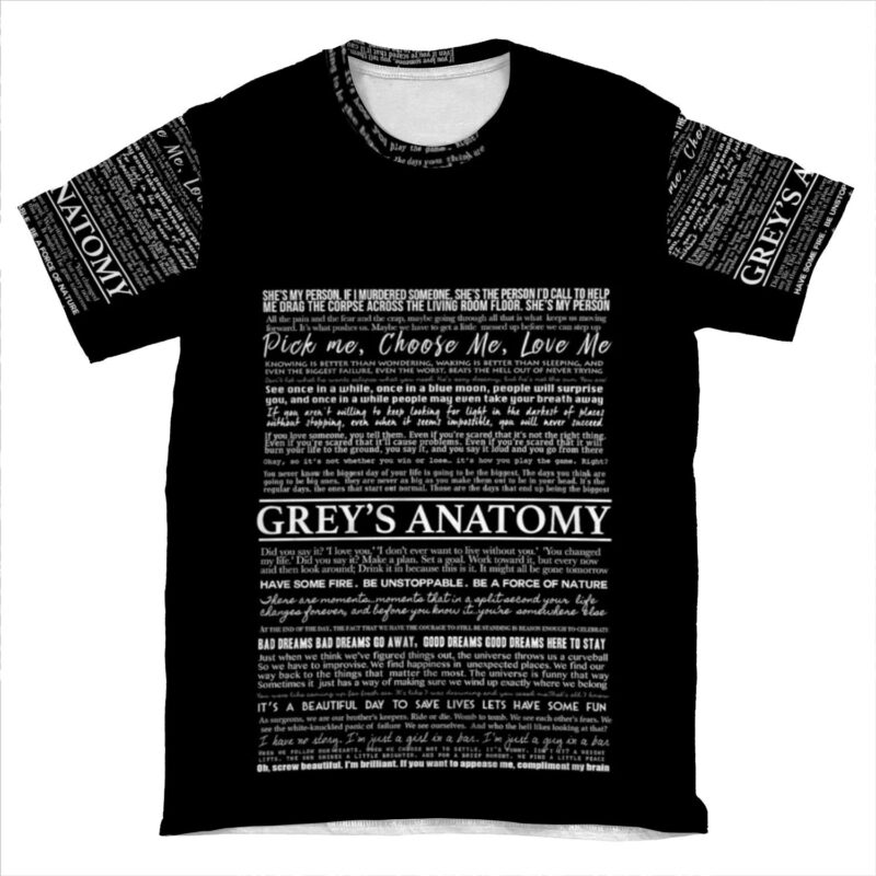 Typography Black AOP T-shirt Tee