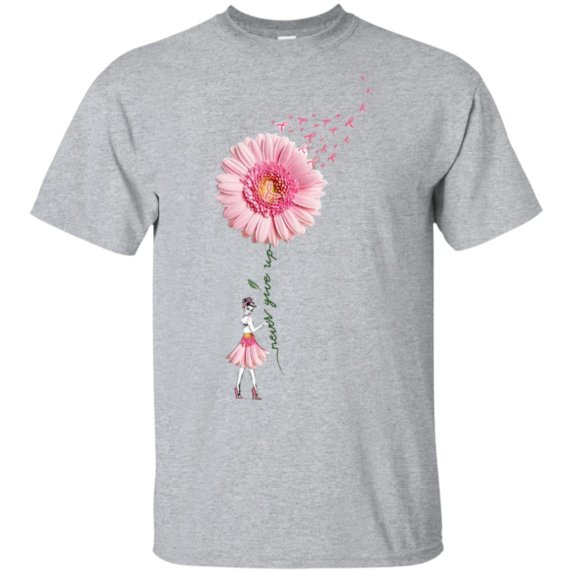 Breast cancer flower girl never give up shirt