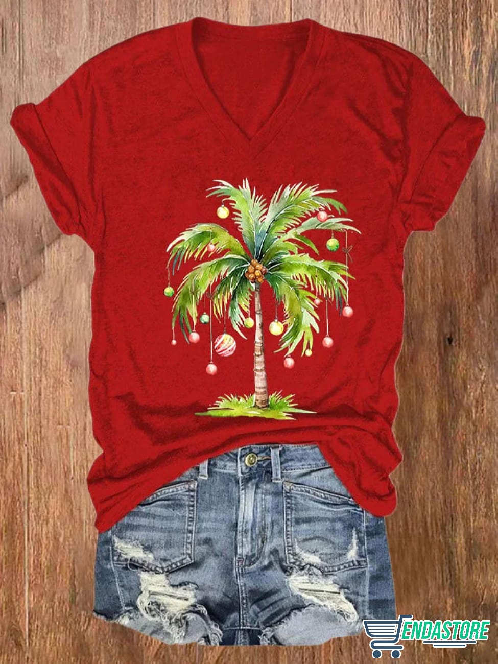 Christmas Palm Tree Ornament Christmas Tree Short Sleeve T-Shirt