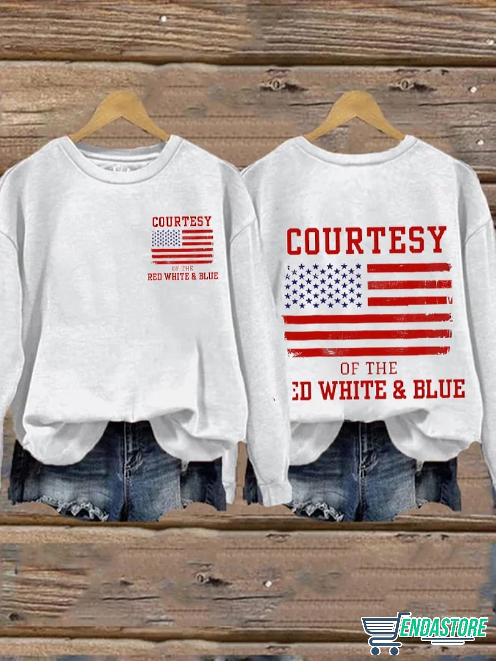 Courtesy Of The Red White And Blue Print Casual Shirt, Sweatshirt