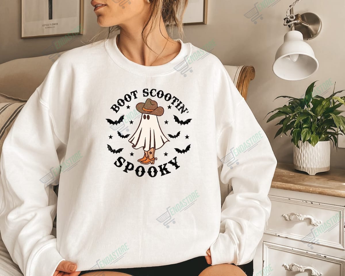 Cowboy Ghost Boot Scootin Spooky T-shirt, Sweatshirt