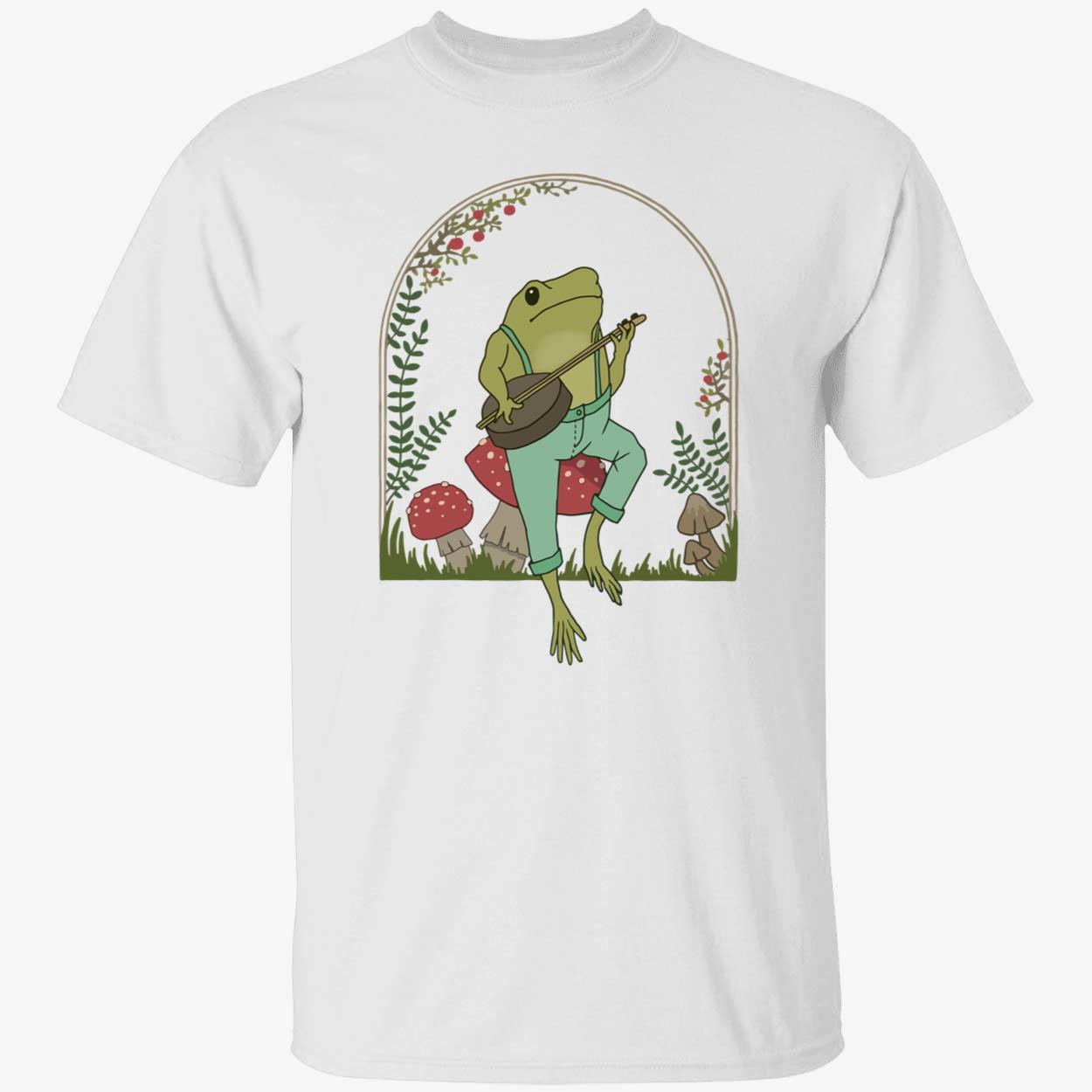 Frog Playing Banjo on Mushroom shirt