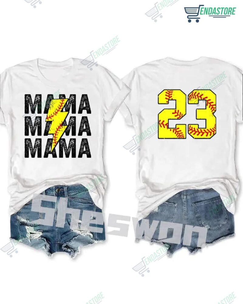 Softball Mama Personalized Number Shirt