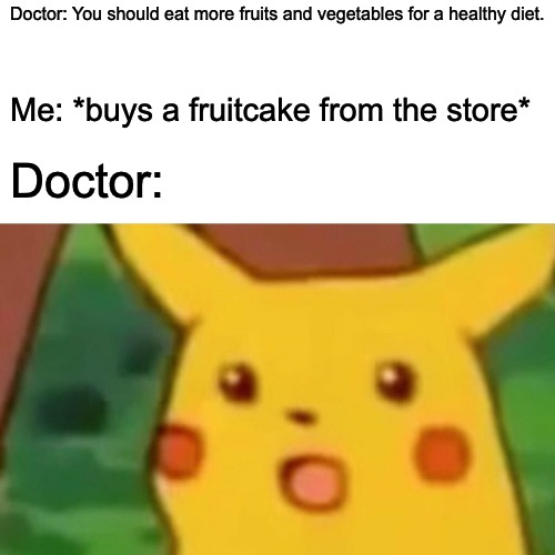 8hze7i Surprised Pikachu face meme regarding a healthy diet