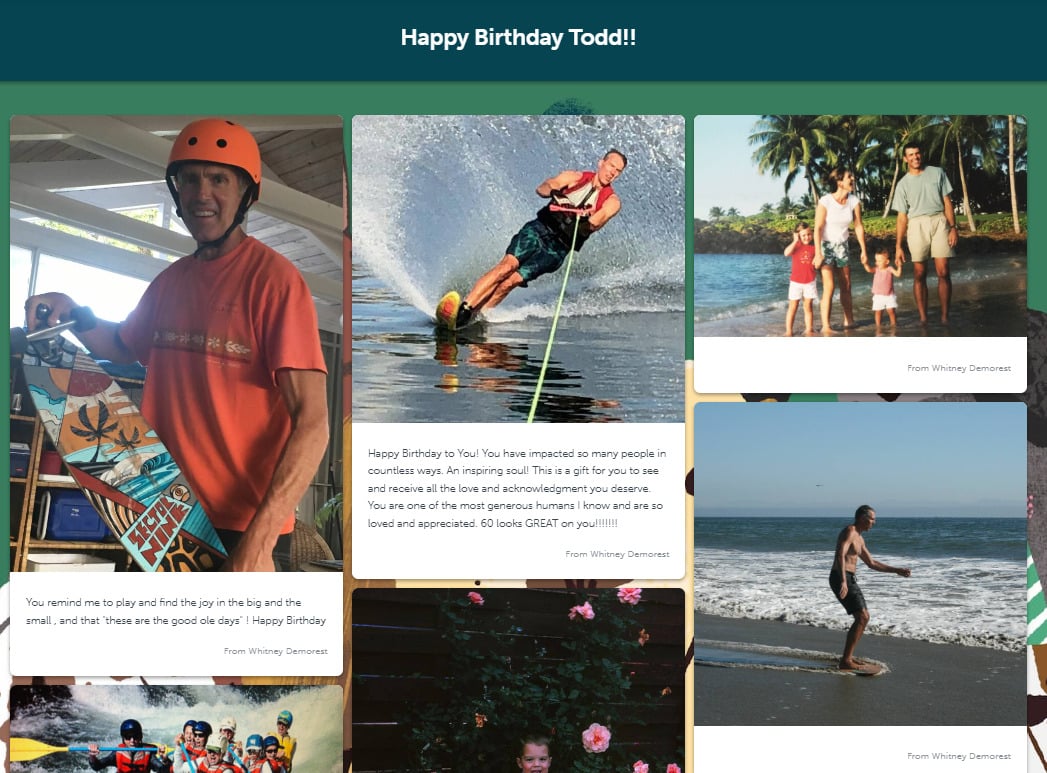 image1-4 Kudoboard group card filled with images and birthday messages for your boss