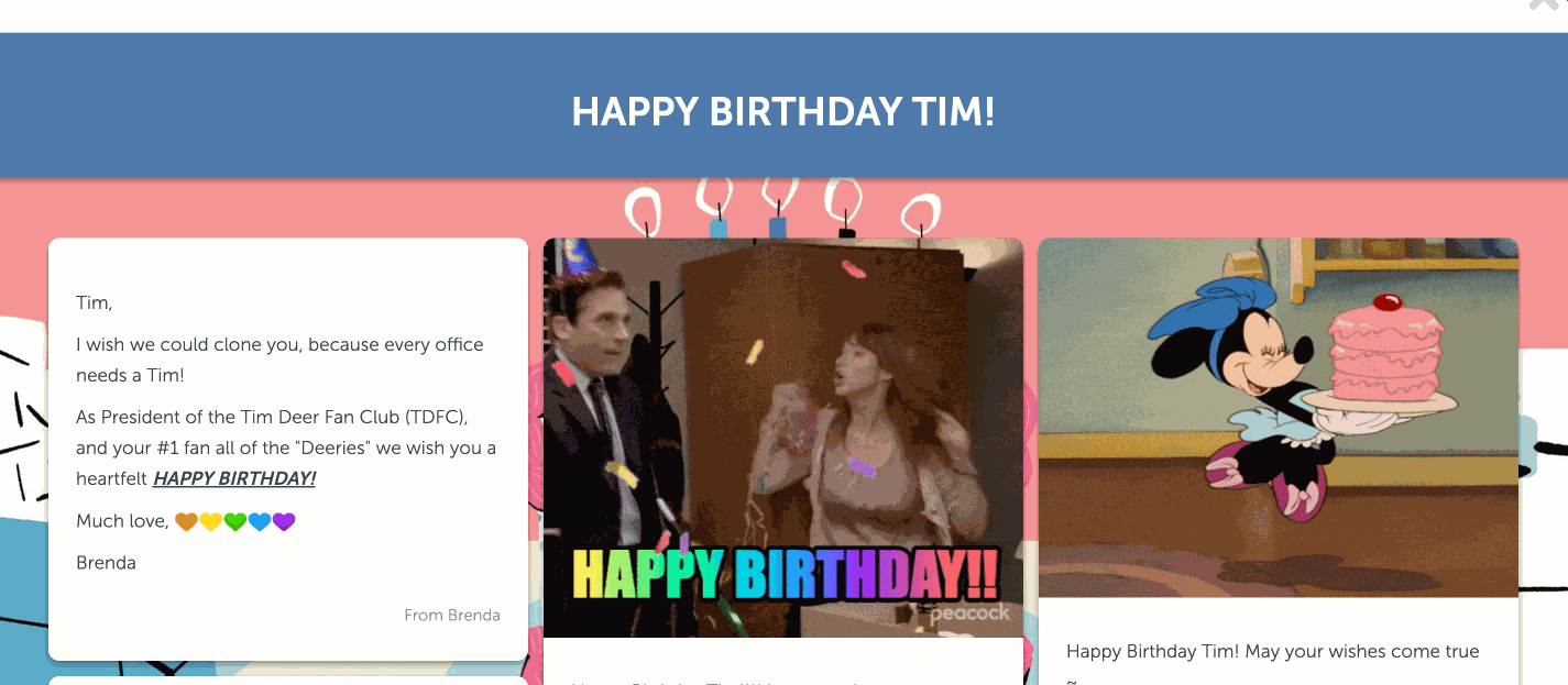 birthday Birthday group card full of posts