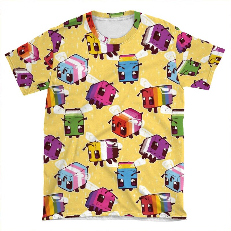 Lgbt Minecraft Bees AOP T-shirt Tee