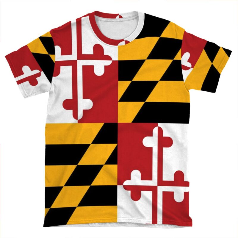 Maryland Flag Phone (V) AOP T-shirt Tee