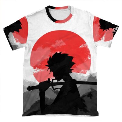 Samurai With Sunset AOP T-shirt Tee