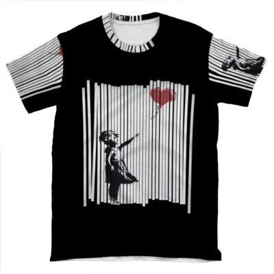 Hey! I Fixed It! Banksy Shredded Balloon Girl AOP T-shirt Tee
