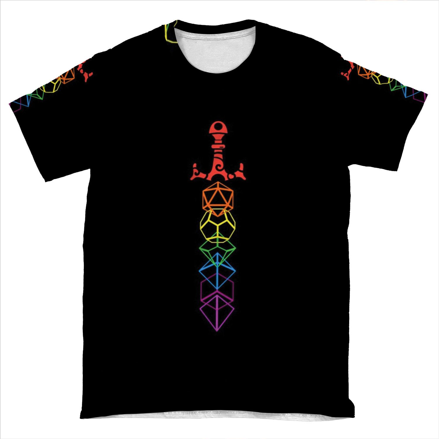 Dice Sword Lgbt Pride Inspired Tabletop Rpg Gaming AOP T-shirt Tee